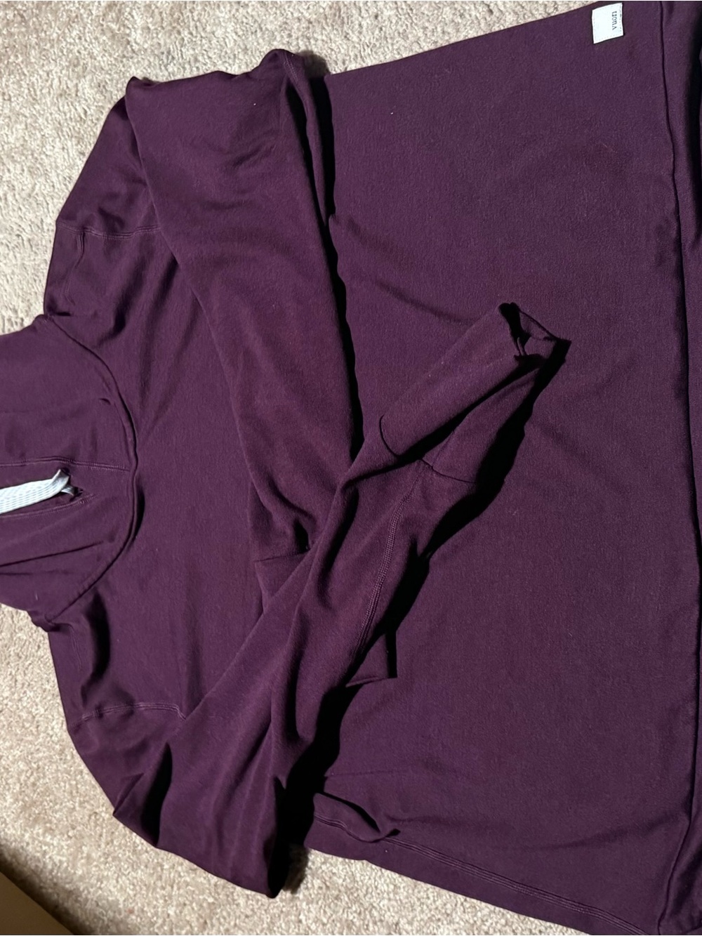 Vuori Quarter-Zip Pullover in Plum